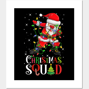 Christmas Squad Funny Xmas Dabbing Santa Christmas Lights Posters and Art